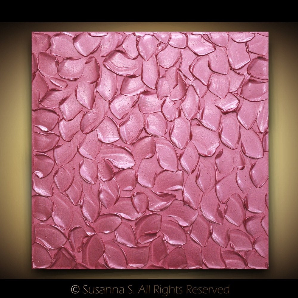Original Pink Art Metallic Abstract Painting Contemporary Fine Art Modern Palette Knife Painting Mix and Match by Susanna