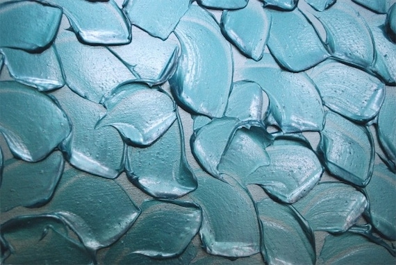ORIGINAL Abstract Art Turquoise Blue Textured Metallic Painting Mix and Match by Susanna
