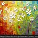 ORIGINAL Large Abstract Contemporary White Flowers Landscape Heavy Texured Modern Multicolored Painting  by Susanna Ready to Hang 48x24