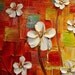 ORIGINAL Large Abstract Contemporary White Flowers Landscape Heavy Texured Modern Multicolored Painting  by Susanna Ready to Hang 48x24