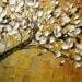 ORIGINAL Abstract Contemporary Weeping White Cherry Blossom Tree Painting Thick Texture Ready to Hang Gallery Canvas 48x24 by Susanna