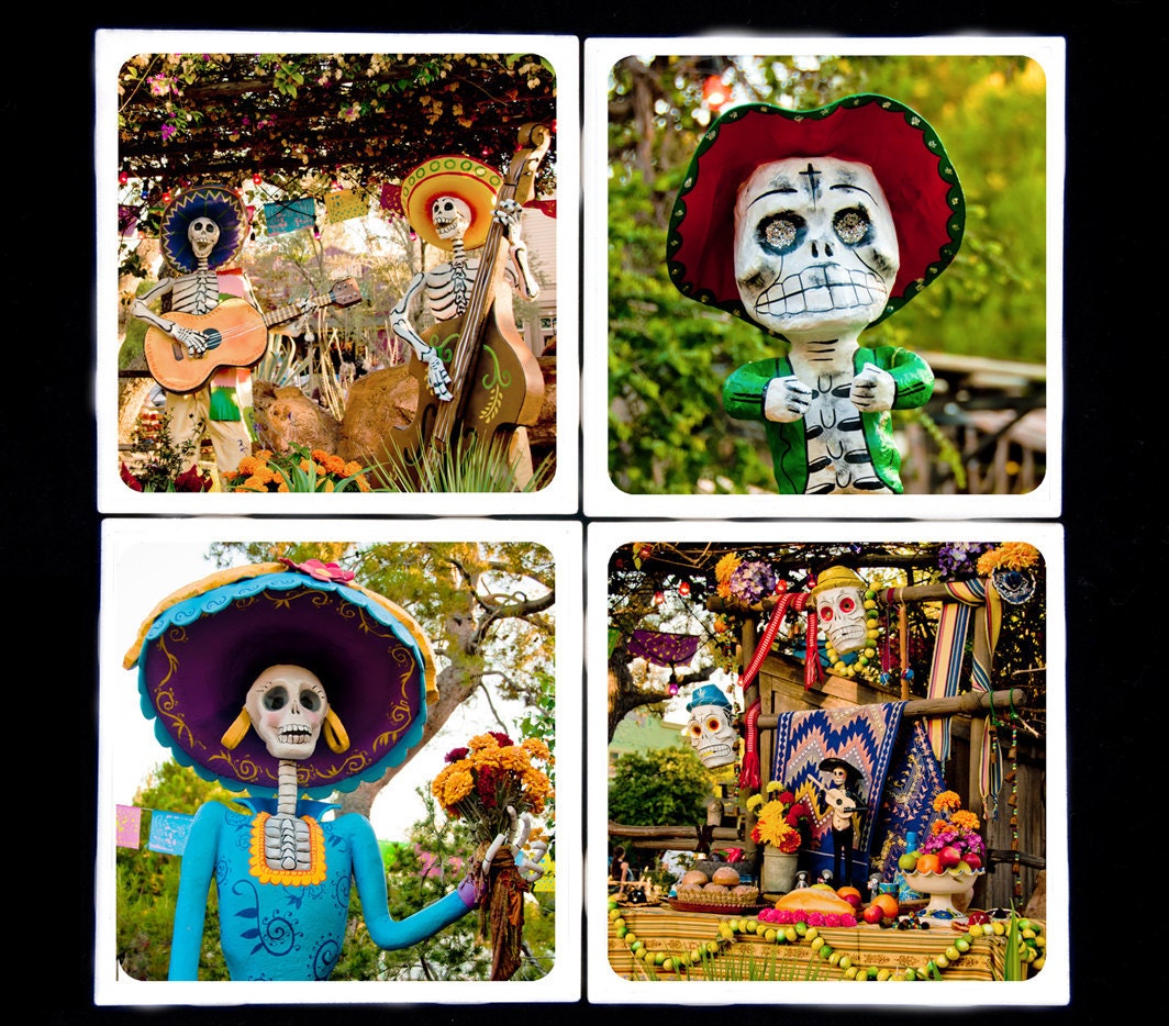 Day of the Dead Dias de las Muertos- Ceramic Coaster Set