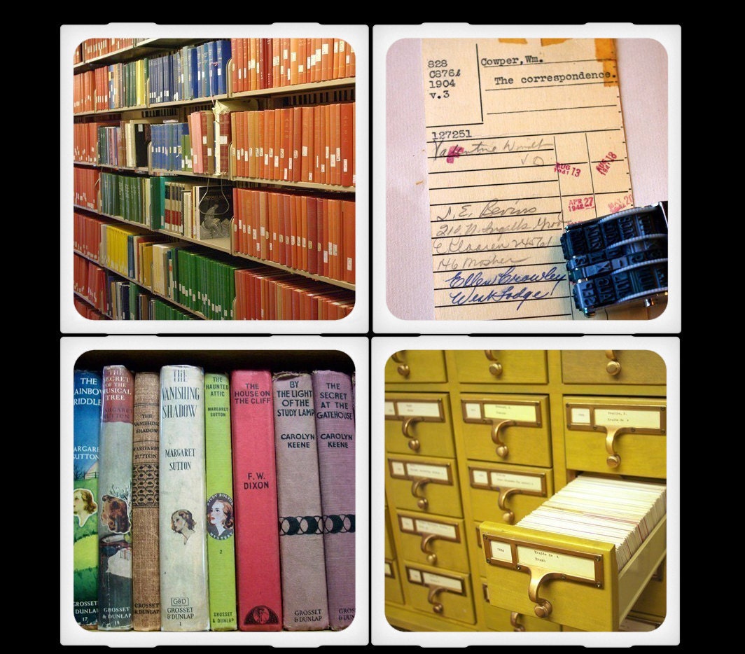 ChicalooKate Library Love Ceramic Coaster Set