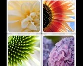 FlandersField Half Circle Floral Set Ceramic Coasters