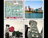 Downtown Portland - Ceramic Coaster Set