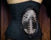 Layaway Custom Nouveau Skeleton by Louise Black Victorian Anatomical Medical Corset