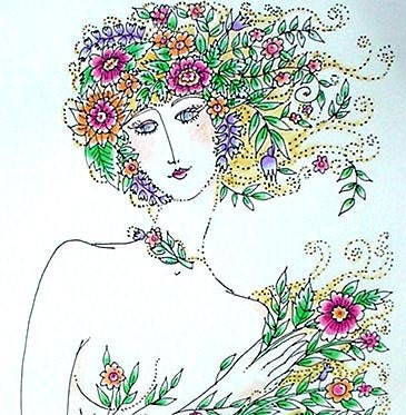 Garden Muse - Print with Hand-Applied Watercolor