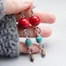 Earrings - Long with Coral Turquoise and Thai Seed