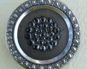 Large Vintage Victorian Button - Metal and Glass
