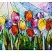 Art Print, TULIPS ON PARADE floral reproduction giclee from my original painting by Sally Trace