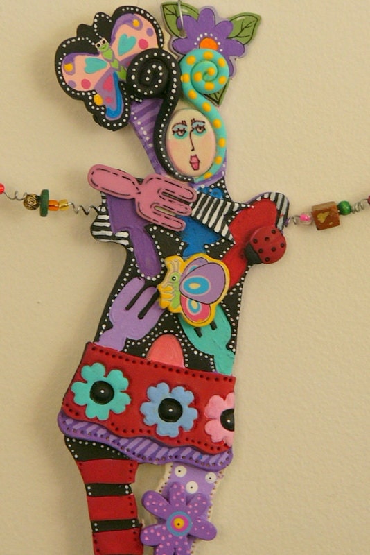 SALE   Peace In My Garden  WALL DANCERS Are Back Feel Good Art Doll