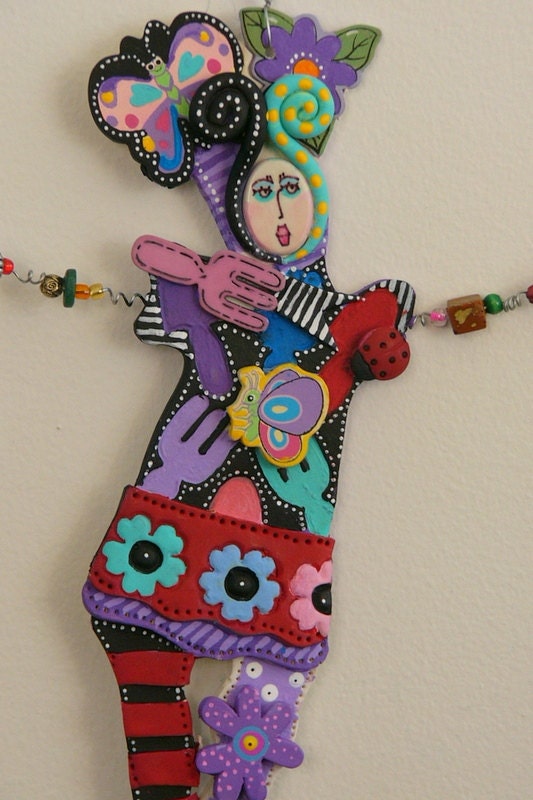 SALE   Peace In My Garden  WALL DANCERS Are Back Feel Good Art Doll