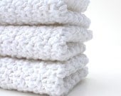 Dishcloths Crochet White Cotton Kitchen Dish Cloths