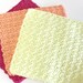 Set of 3 Handmade Crochet Dish Cloth Cotton Wash Cloth yellow orange pink