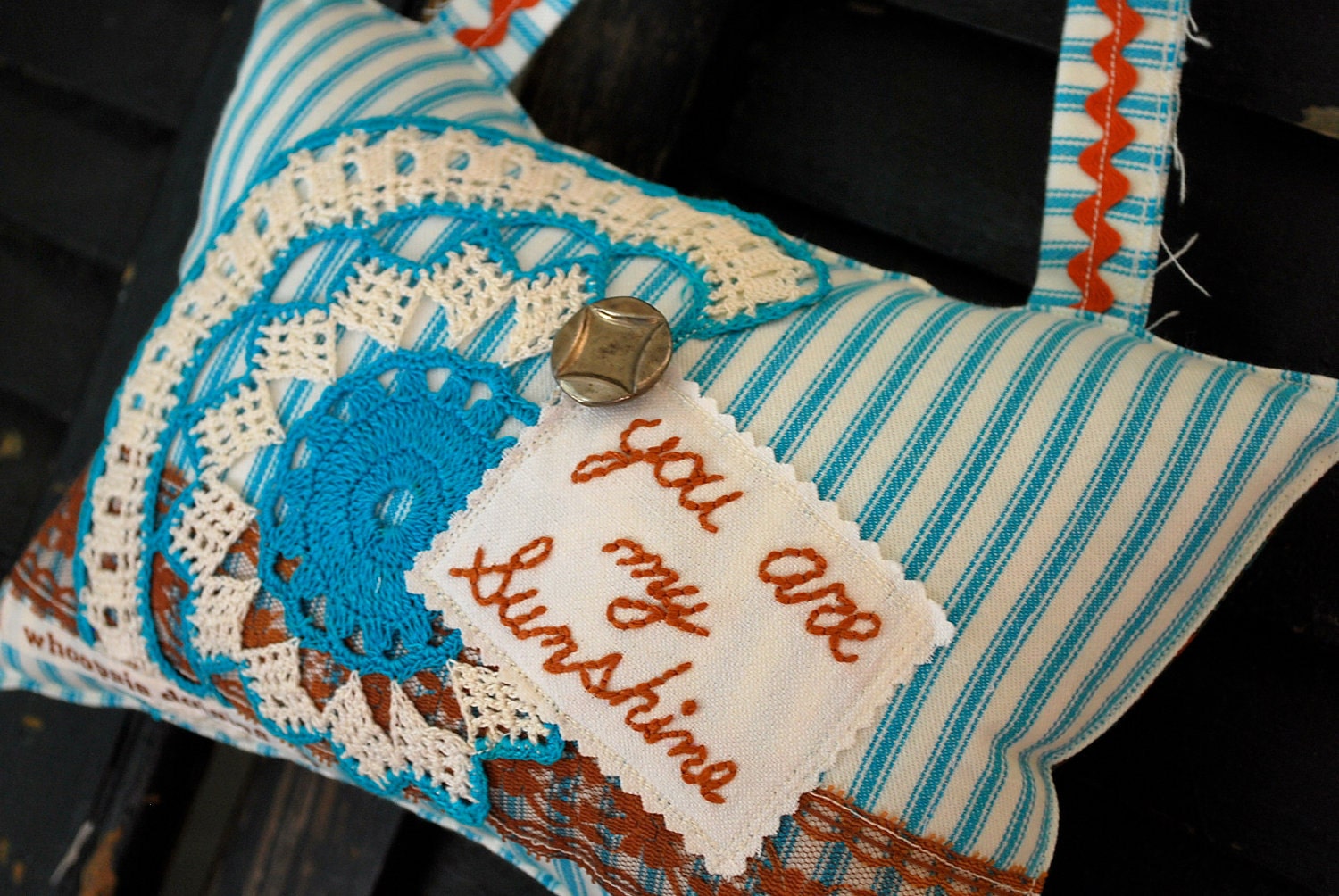 You Are My Sunshine Vintage Pillow Reclaimed by Whoopsie Daisies on Etsy