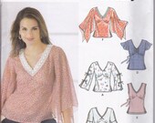 New Uncut Sewing Pattern - Women's/Misses/Juniors Dressy, Back Tie, V-Neck Tops/Blouses Sewing Pattern Simplicity 5595 Size DD 4, 6, 8, 10