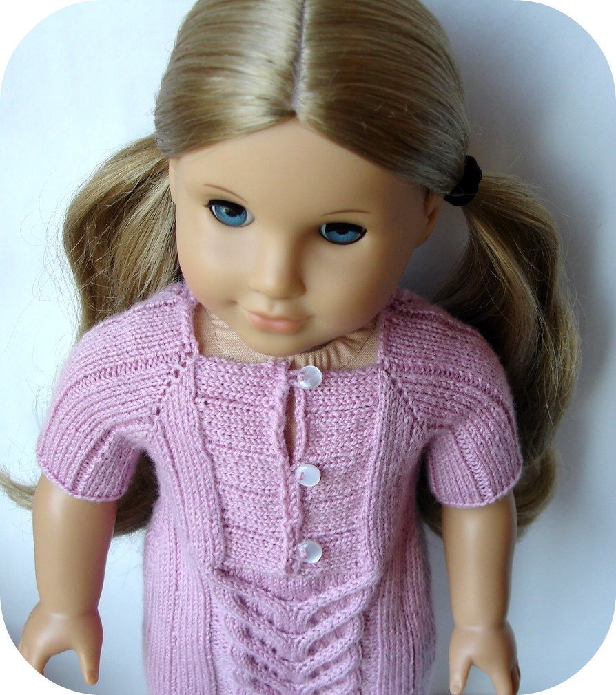 Jane - Cabled Sweater Dress - Knitting Pattern PDF For 18" American Girl Dolls - Doll Clothes Pattern - Instant Download