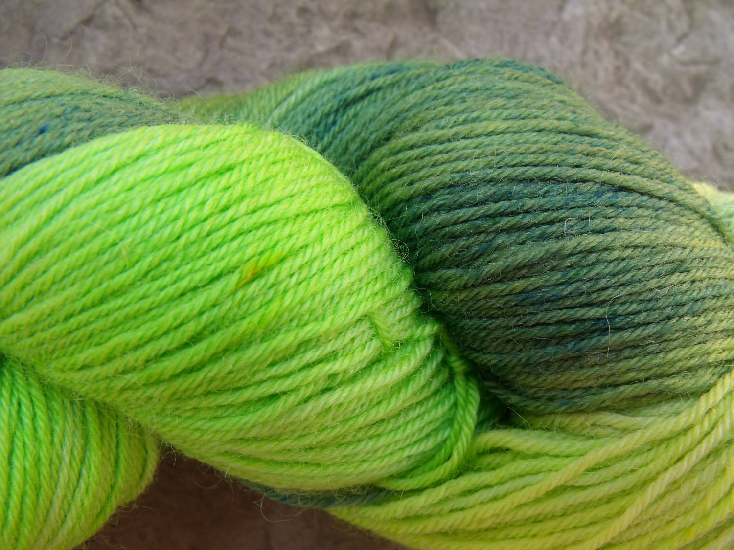 Superwash Bluefaced Leicester Sock yarn handpainted in " Crystalline Green"