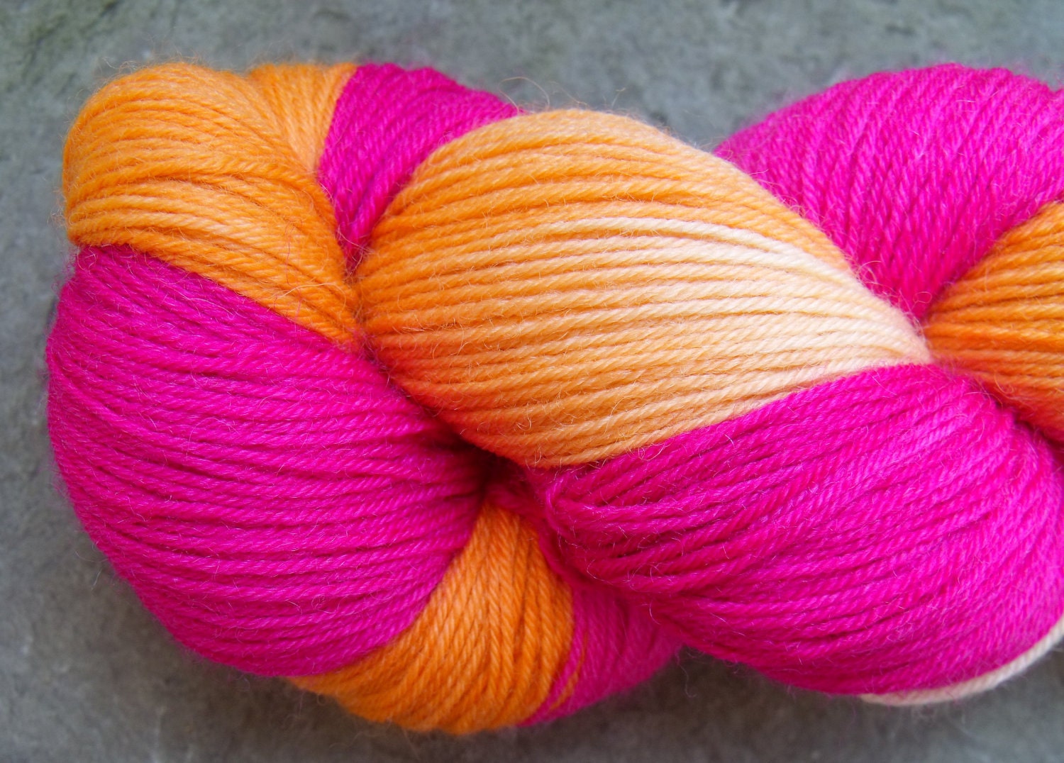 Superwash Bluefaced Leicester Sock yarn handpainted in " My Pink Half of the Drainpipe"