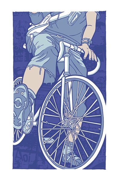 Bike Lane Ends Silk Screen Bicycle Art Print - Etsy