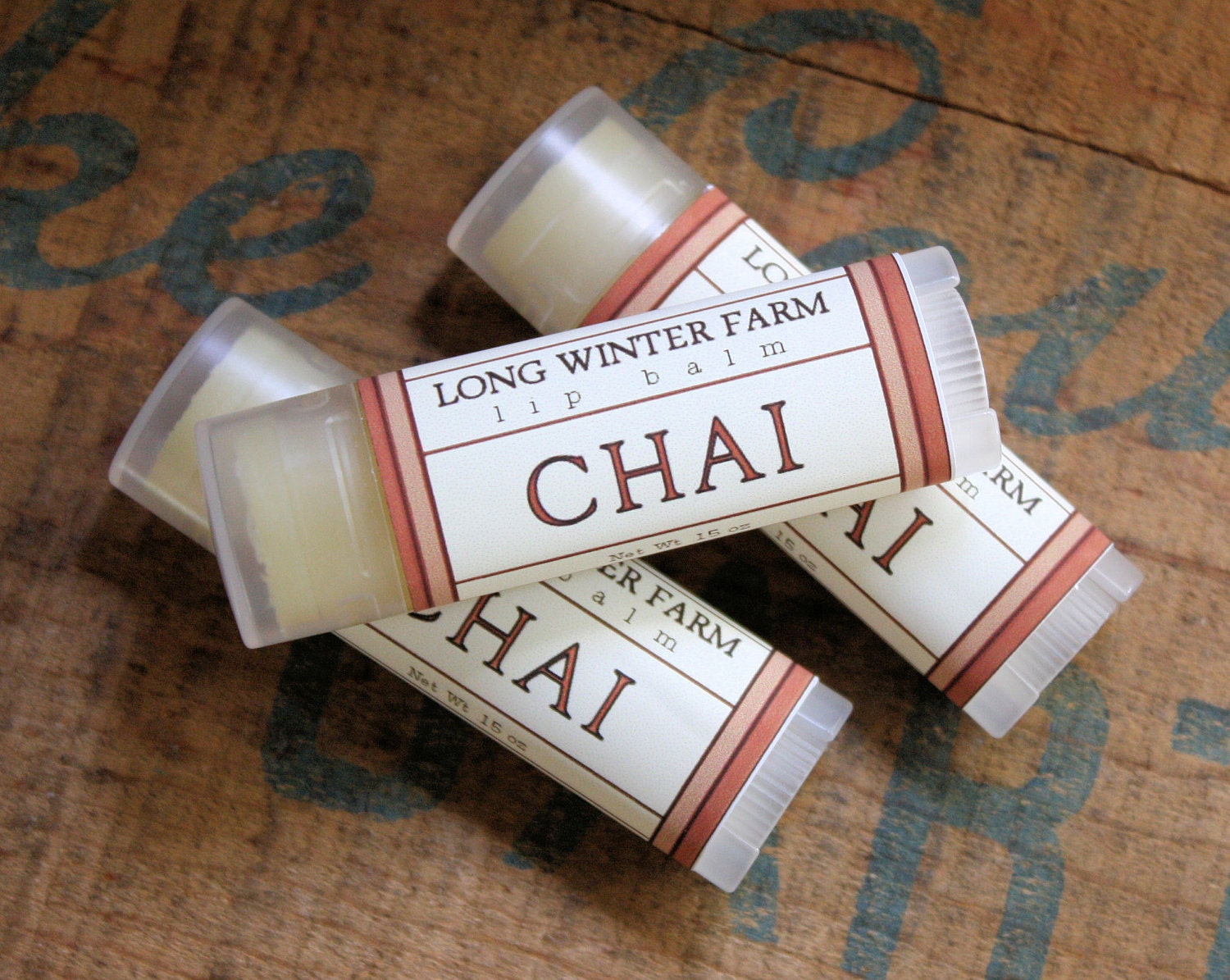 Chai Lip Balm - One Tube Beeswax Shea Cocoa Butter Jojoba
