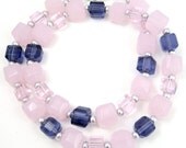Spring Blooms - Necklace (pink, purple, cubes)