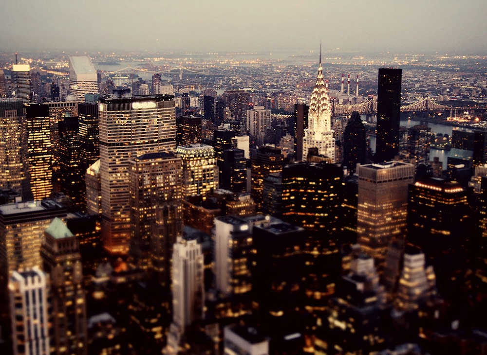 City Lights - New York City View - Chrysler Building - 8x10 Metallic Photo