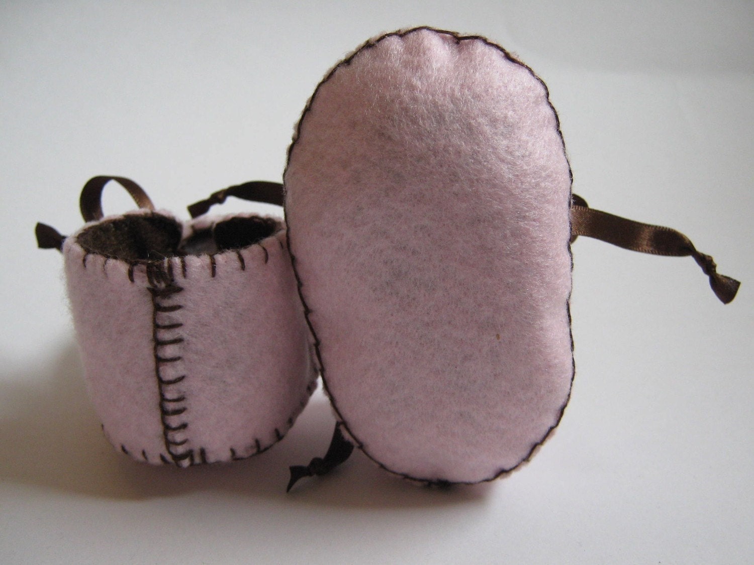 Light Pink and Chocolate Chick Baby Girl Booties Easter Baby Soft Shoes for Girls Baby Gift