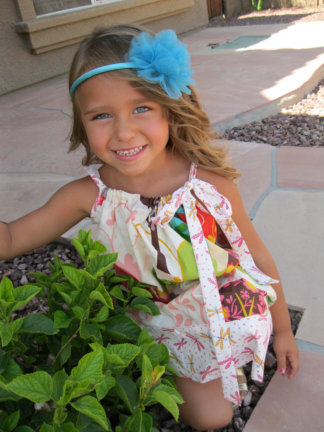 Girls Pillowcase Dress Size 6 mt - 5 yr Moda Hoot Fabric