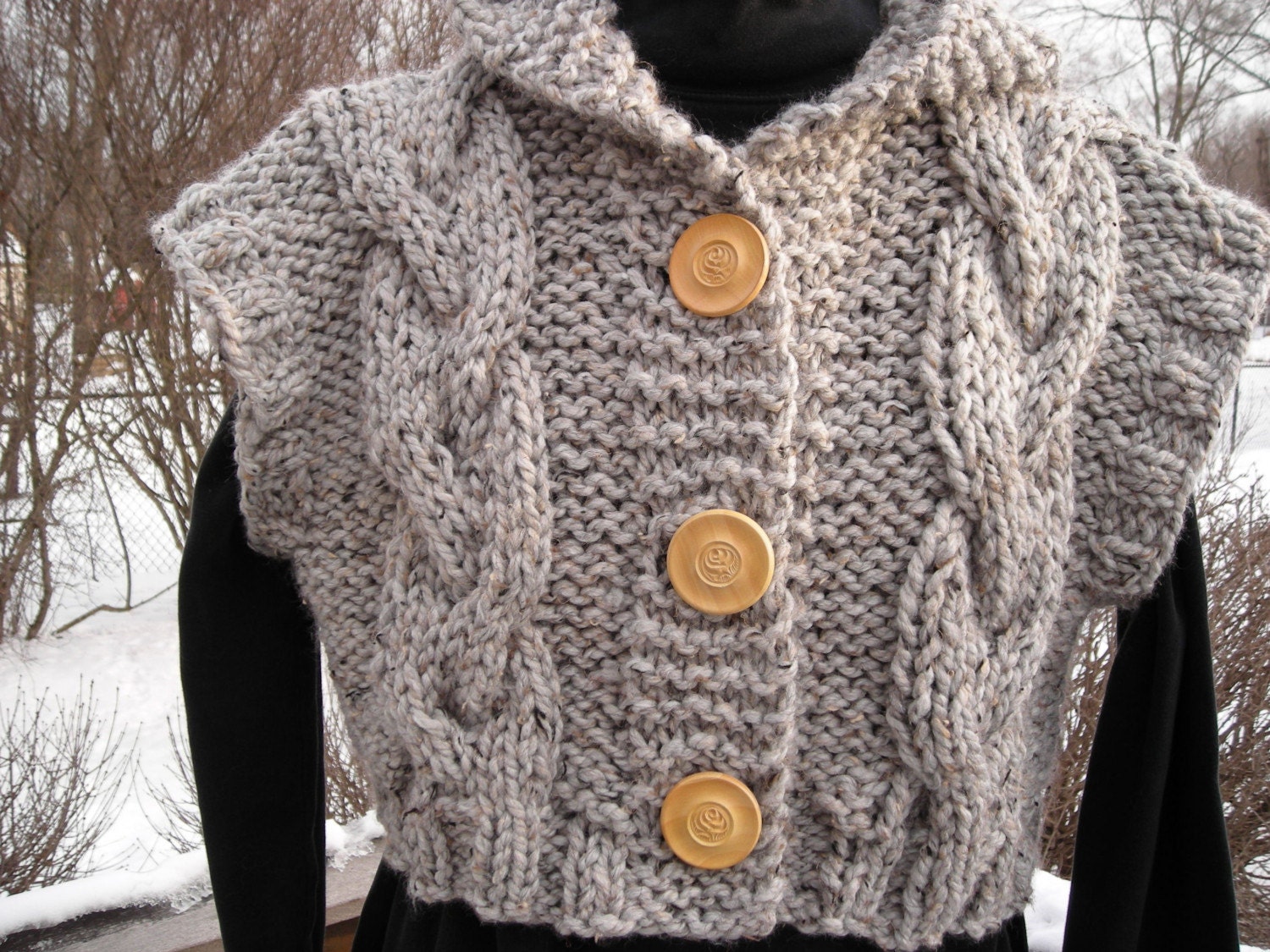 Cropped and Cabled Hoodie by Never Felt Better