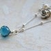 London Blue Topaz Necklace, Sterling Silver Wire Wrapped Gemstone, Deep Ink Peacock Blue Briolette, Gemdrops, hamptonjewels