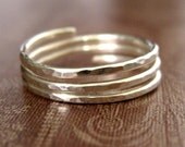 TRINITY (closed band) sterling silver wire wrap ring custom sized and adjustable