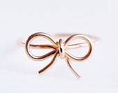 TINY BOW ring - 14k Rose gold filled wire wrap