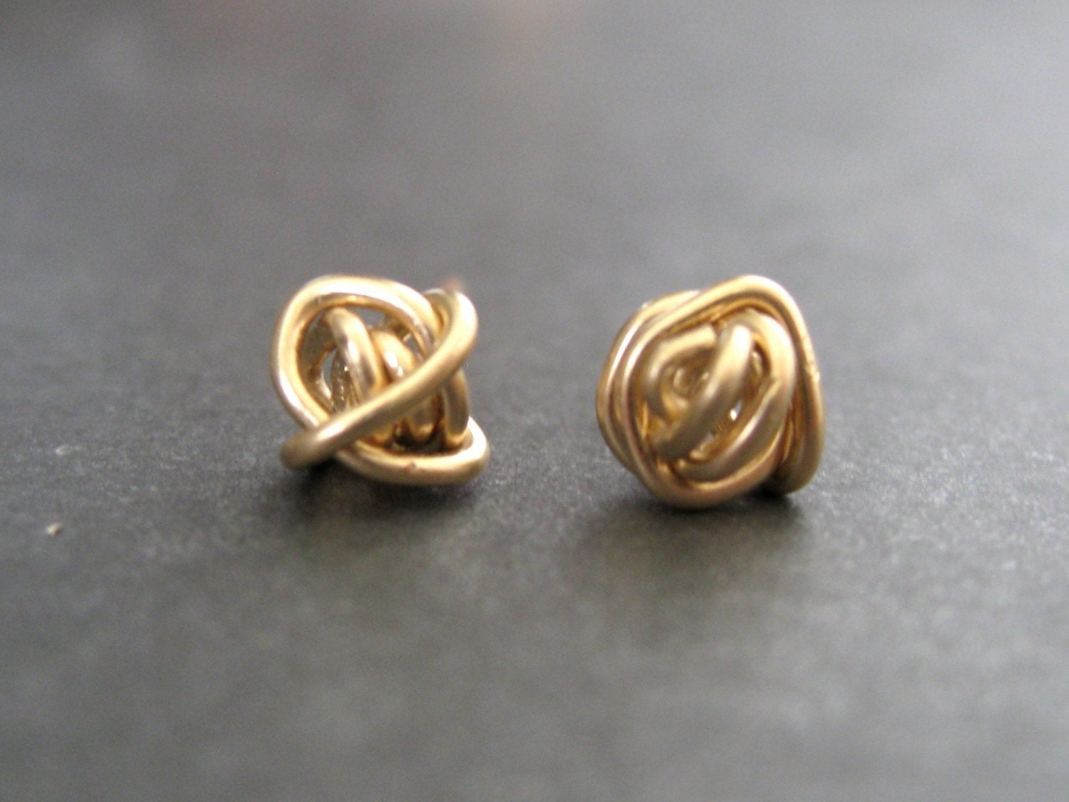 Tiny Teeny Tornado Posts 14K gold filled wire stud earrings