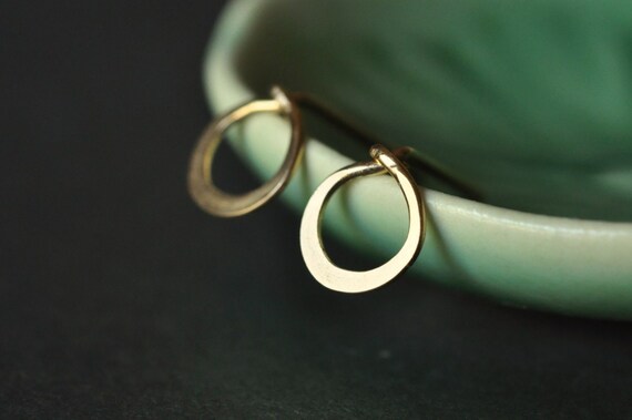 Tiny Teeny Circle stud earrings in 14K gold filled