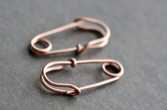 mini SAFETY PIN earrings in 14K Rose gold filled -- the cutest and smallest safety pin ever