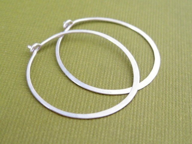 SMALL 3/4 inch sterling silver hoop earrings