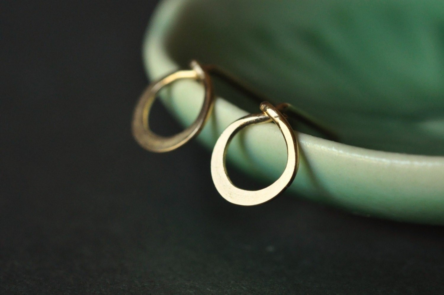 Tiny Teeny Circle stud earrings in 14K gold filled