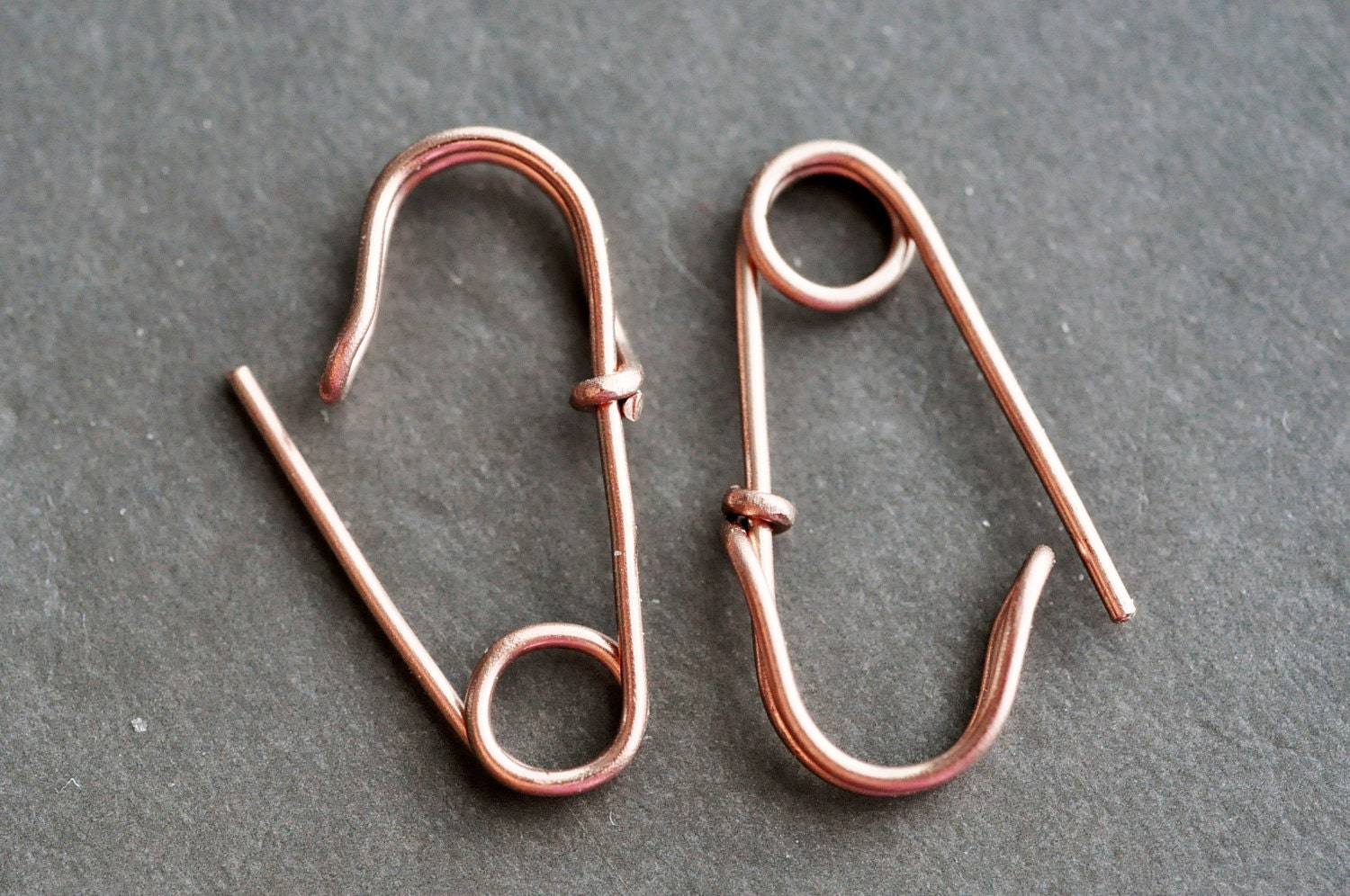 mini SAFETY PIN earrings in 14K Rose gold filled -- the cutest and smallest safety pin ever