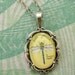 Green Darner Dragonfly - natural history illustrated pendant