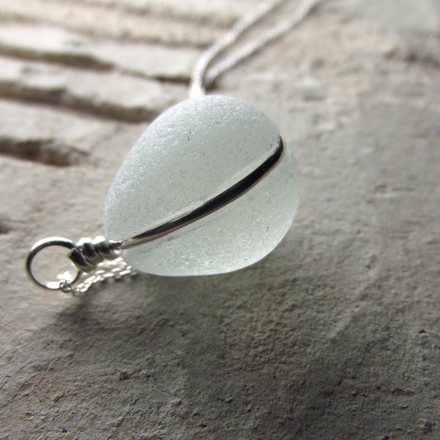 RESERVED FOR KATHY - Vanilla Kiss - Genuine Sea Glass Jewelry - Pendant Necklace