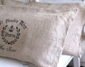 ONE French Quarter Burlap Bed Pillow slip Case/Sham..., size KING or Standard