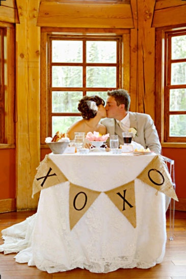 XOXO Glittered Burlap Banner