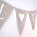 LOVE...White Glittered Burlap Banner