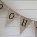 OOH LA LA Glittered Burlap Banner