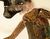 Bull Headed Paper Doll Articulated Paper Doll Constructed / Hinged Beasts Series