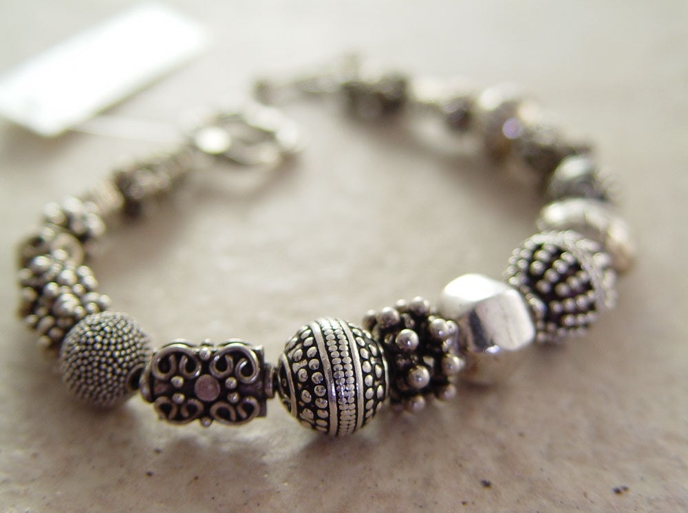 Bali Silver Bead Soup Bracelet