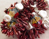 Indian Summer Pearl and Lampwork Necklace