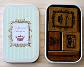 NEW - Wooden stamps in a can - Crown