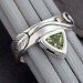 Peridot Sterling Silver Ring -  Handfabricated Tendril and Leaf Design - ENCHANTMENT